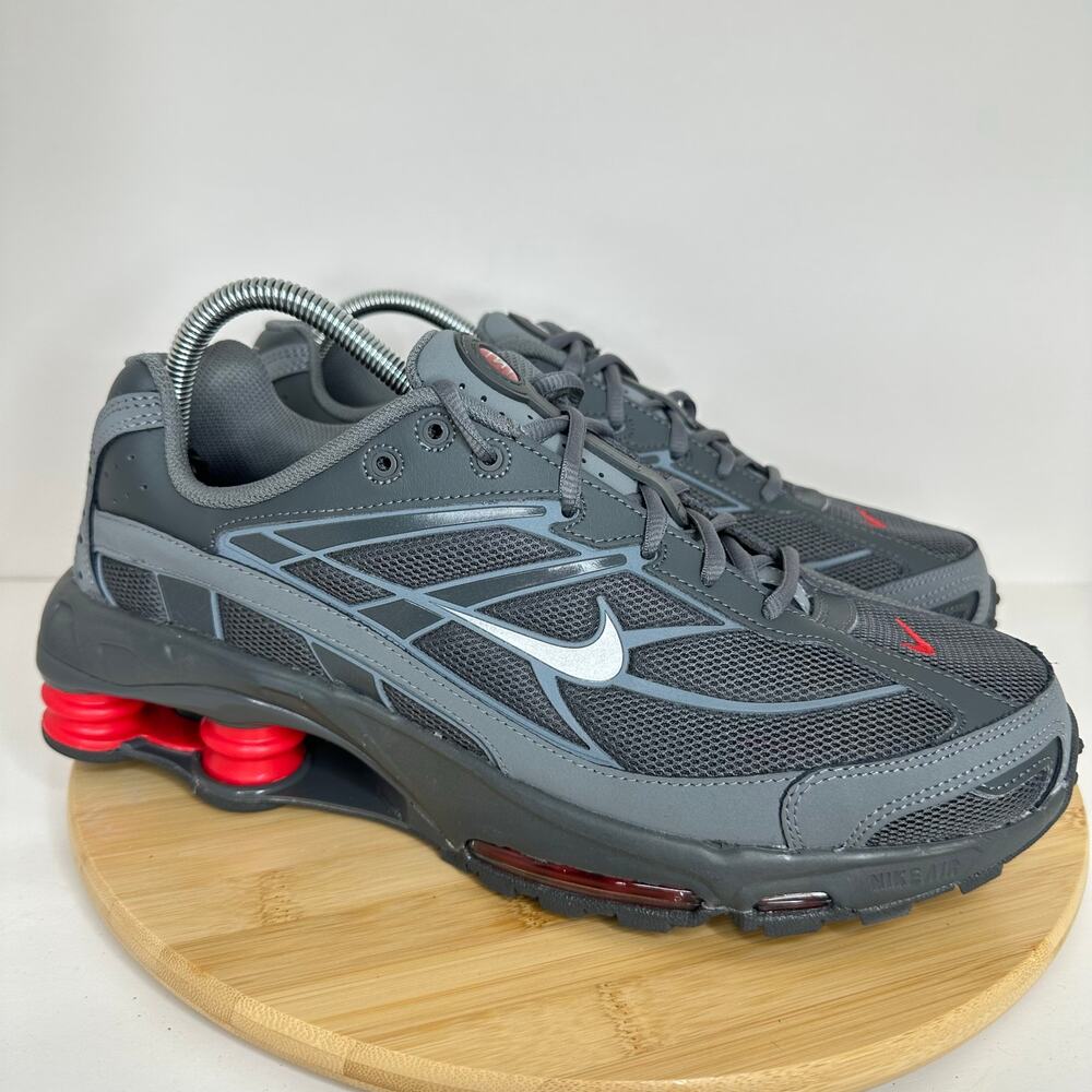 Nike Mens Shox Ride 2 Smoke Grey Red Sneaker Shoes Mesh Leather IM5999 Size 11.5